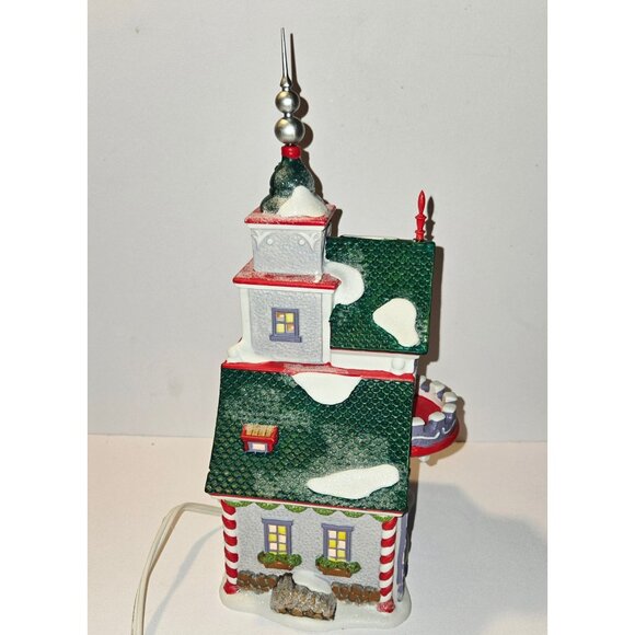 Department 56 North Pole Series Rudolphs Silver & Gold Tree Toppers Lit House - Picture 6 of 10